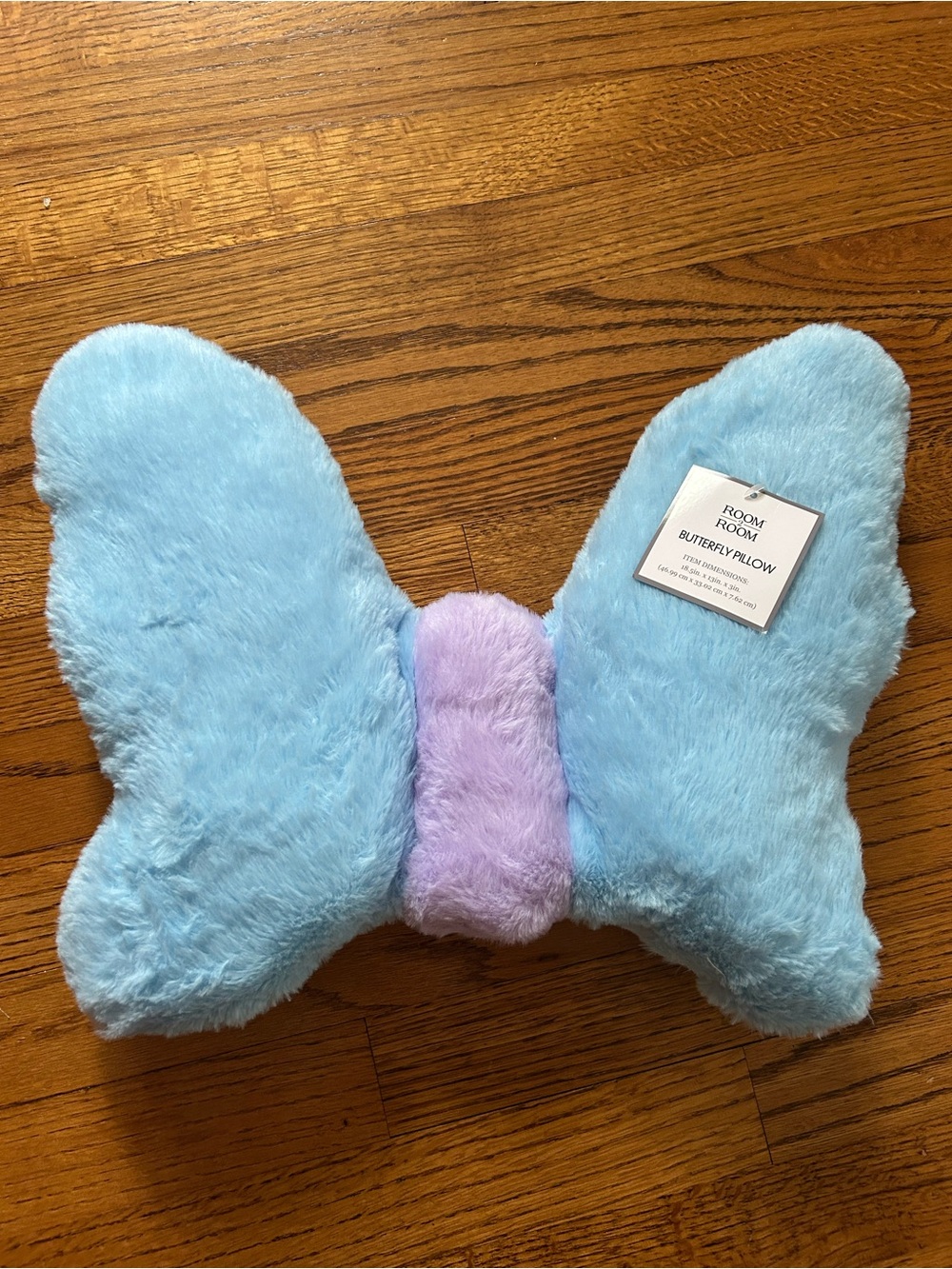 Super Soft Plush Butterfly Pillow - Light Blue with Lavender Lilac Purple Center